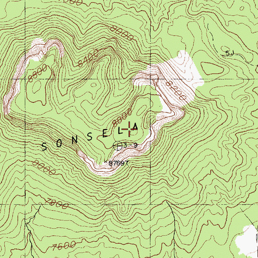 Topographic Map of Sonsela Buttes, AZ