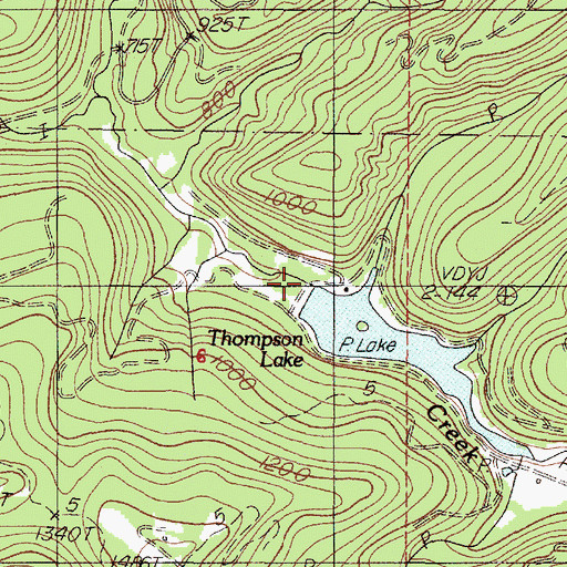 Topographic Map of Thompson Dam, OR