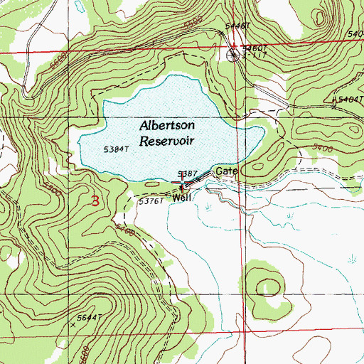 Topographic Map of Albertson Dam, OR