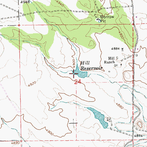 Topographic Map of Andy Hill Reservoir, OR