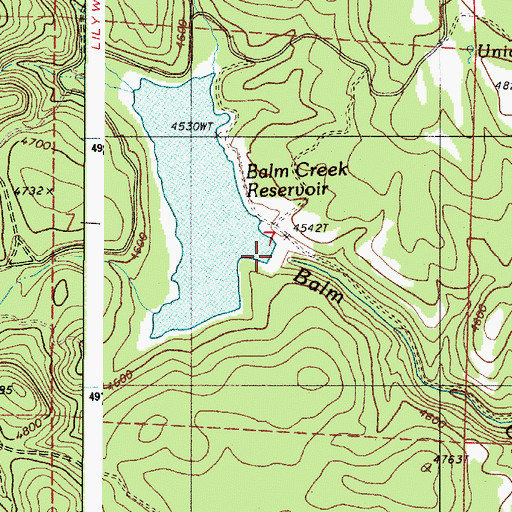 Topographic Map of Balm Creek Dam, OR