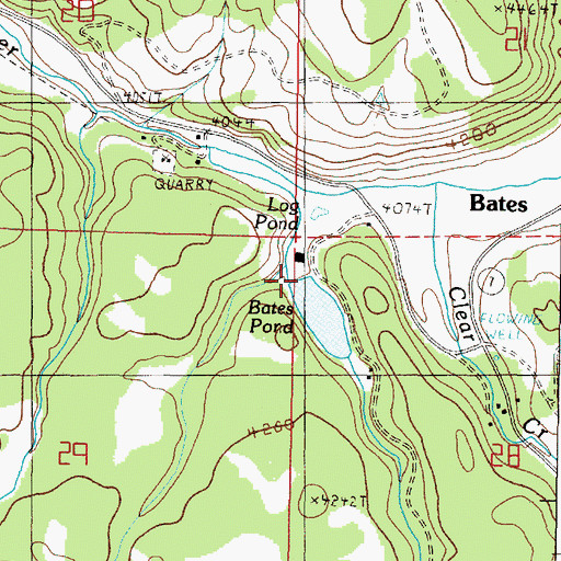 Topographic Map of Bates Dam, OR