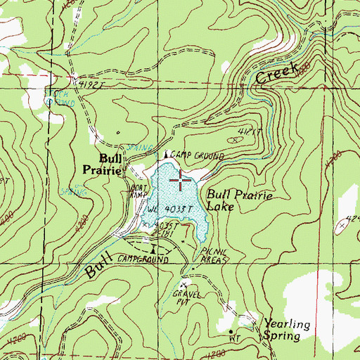 Topographic Map of Bull Prairie Dam, OR