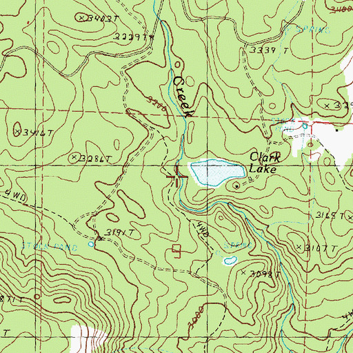 Topographic Map of Clark Lake Dam, OR