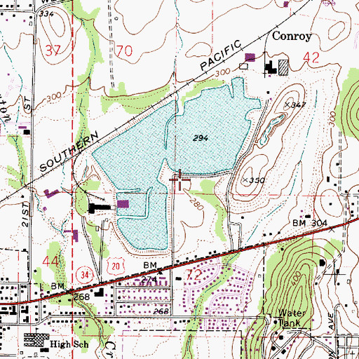 Topographic Map of Clemens Log Pond Dam, OR