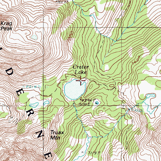 Topographic Map of Crater Lake Dam, OR