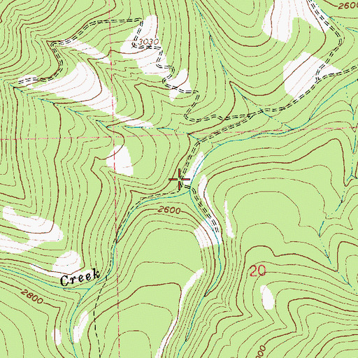 Topographic Map of Crow Creek Reservoir, OR