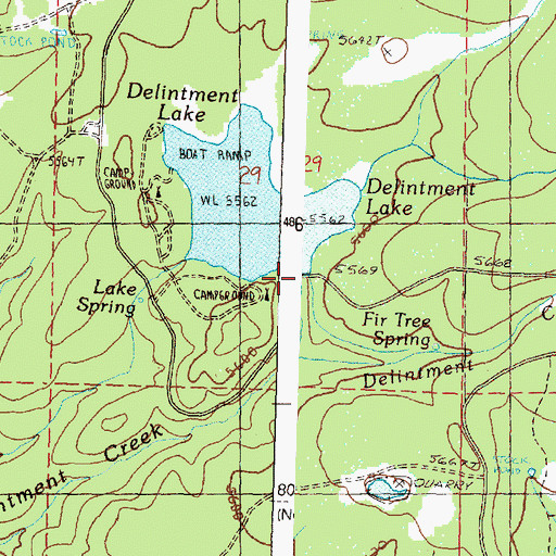 Topographic Map of Delintment Lake Dam, OR