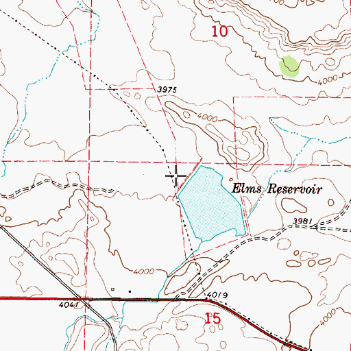 Topographic Map of Elms Dam, OR