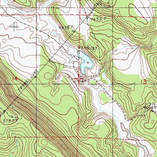 Topographic Map of Erenos Dam, OR