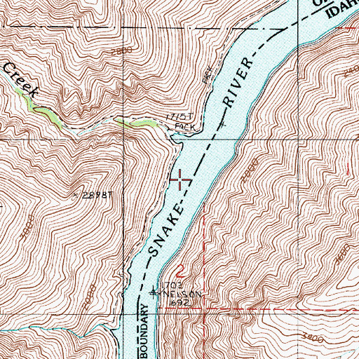 Topographic Map of Hells Canyon Reservoir, ID