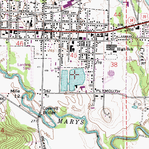 Topographic Map of Hobin Dam, OR