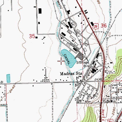 Topographic Map of Jefferson Plywood Company Dam, OR