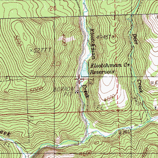 Topographic Map of Klootchman Creek Dam, OR