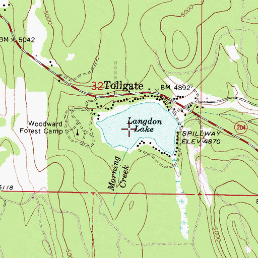 Topographic Map of Langdon Lake, OR