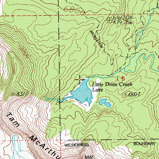 Topographic Map of Little Three Creek Lake Dam, OR