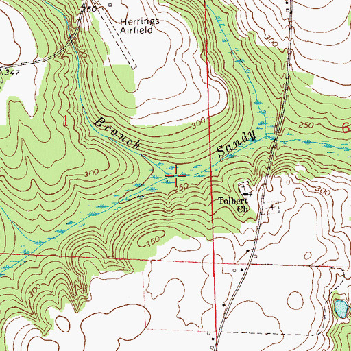 Topographic Map of Caney Branch, AL