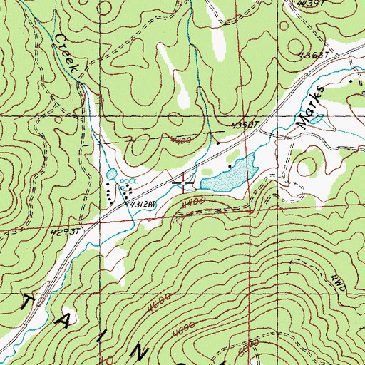 Topographic Map of Marks Lake Dam, OR