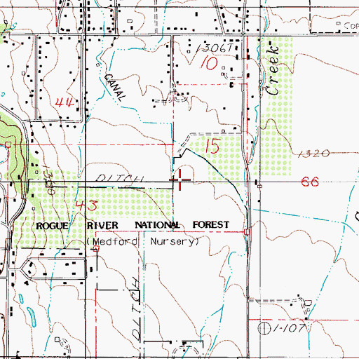 Topographic Map of Medford Forest Nursery Reservoir (historical), OR
