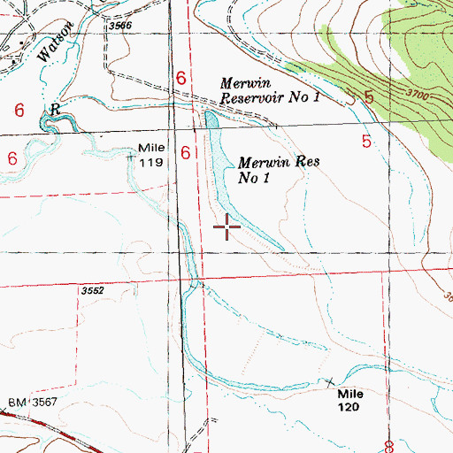 Topographic Map of Merwin Reservoir Number 1, OR