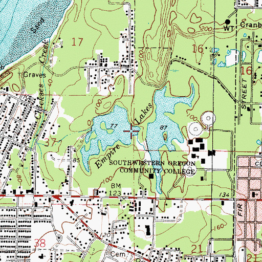 Topographic Map of Middle Empire Lake Dam, OR