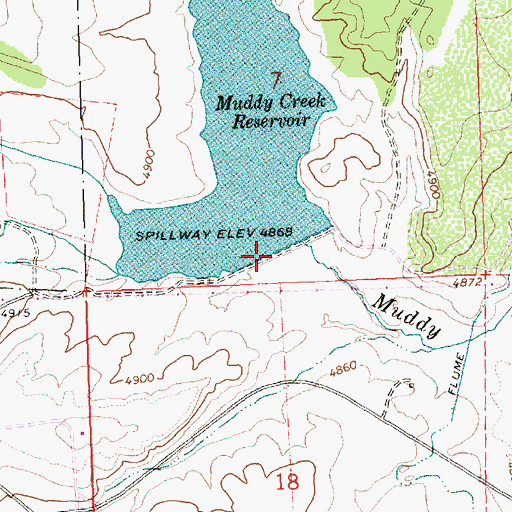Topographic Map of Muddy Creek Dam, OR