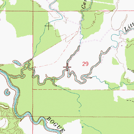Topographic Map of Caney Branch, AL