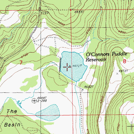 Topographic Map of O'Connors Puddle Reservoir, OR