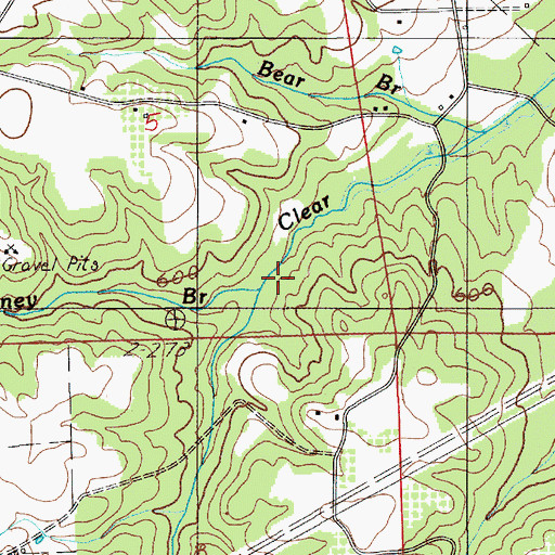 Topographic Map of Caney Branch, AL