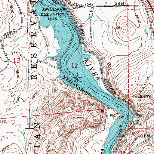 Topographic Map of Pelton Regulating Reservoir, OR