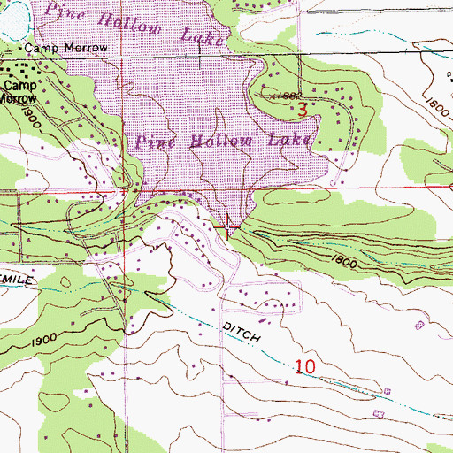 Topographic Map of Pine Hollow Dam, OR