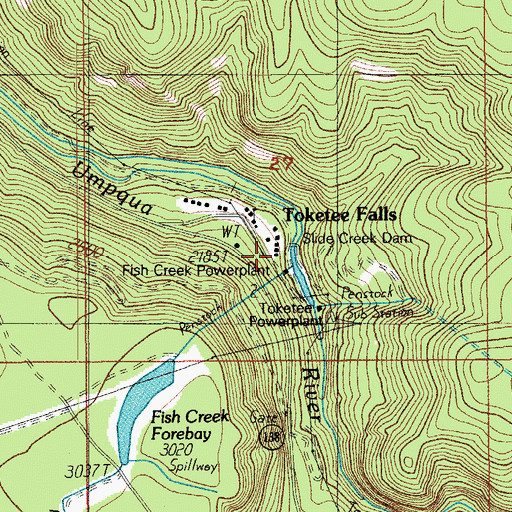 Topographic Map of Slide Creek Dam, OR