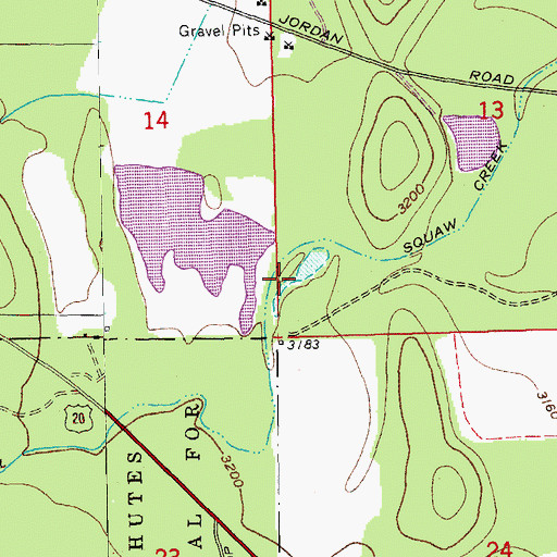 Topographic Map of Watson Reservoir, OR