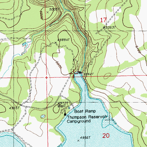 Topographic Map of Thompson Dam, OR