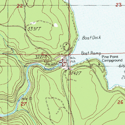 Topographic Map of Timothy Lake Dam, OR