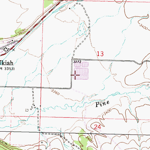Topographic Map of Ukiah Sewage Lagoon, OR