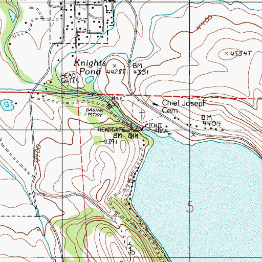 Topographic Map of Wallowa Lake Dam, OR