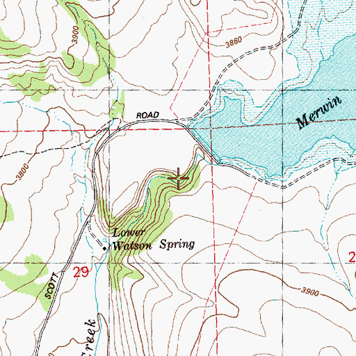 Topographic Map of Watson Reservoir, OR