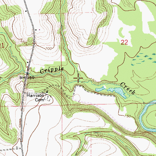 Topographic Map of Caney Branch, AL