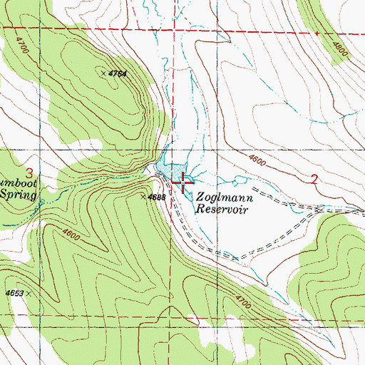 Topographic Map of Zoglmann Reservoir, OR