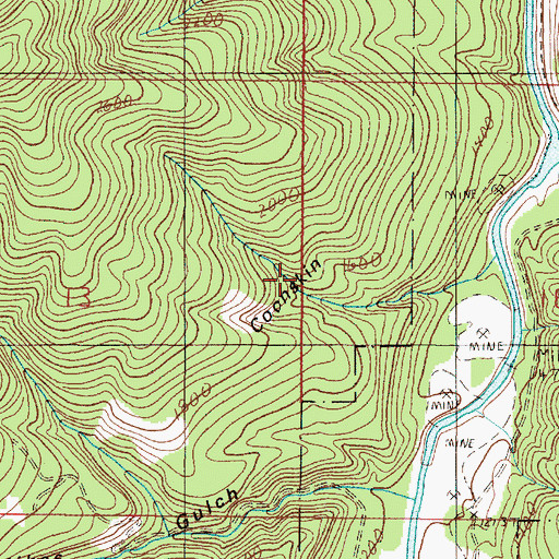 Topographic Map of Coonskin, OR