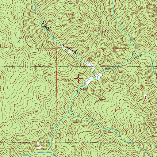 Topographic Map of Slide Creek, OR