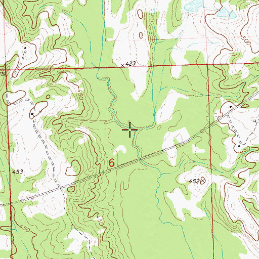 Topographic Map of Caney Branch, AL