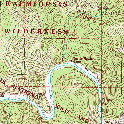 Topographic Map of Nobles House, OR