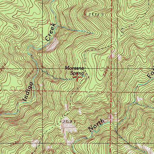 Topographic Map of Montana Spring, OR