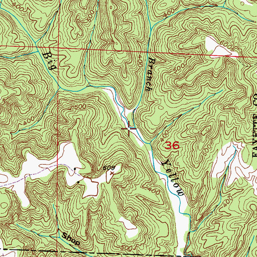 Topographic Map of Caney Branch, AL