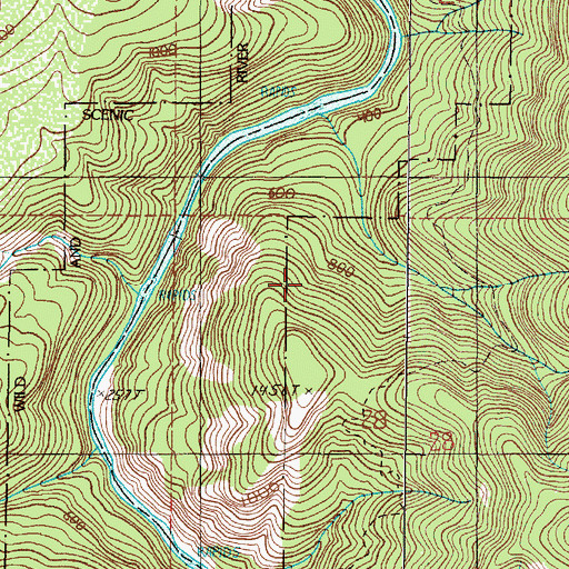 Topographic Map of Illinois National Wild and Scenic River, OR