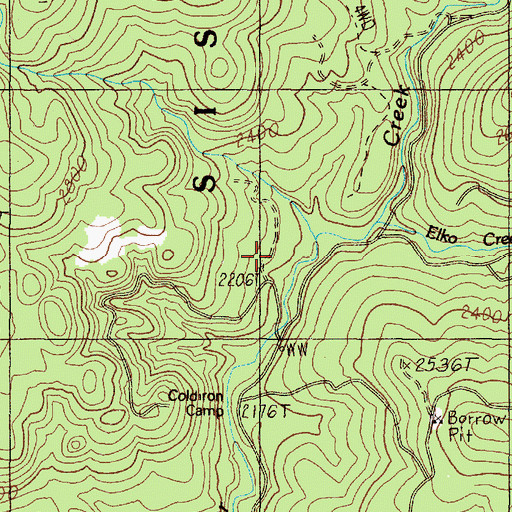 Topographic Map of Elko Creek, OR