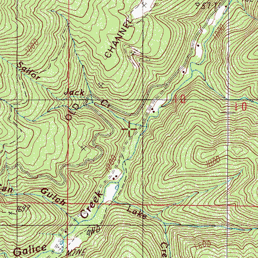Topographic Map of Sailor Jack Creek, OR