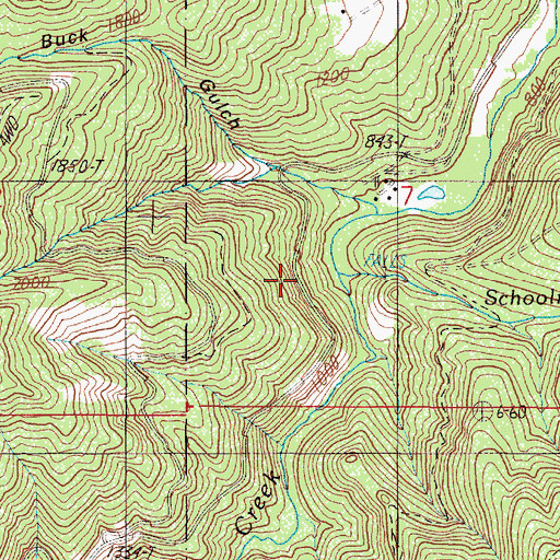 Topographic Map of Schoolmarm Creek, OR
